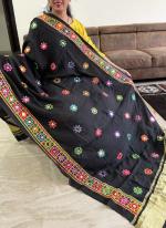 Silk Black Navratri Wear Embroidery Work Dupatta